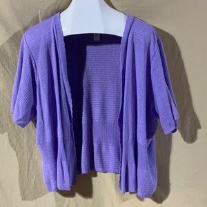 CJ Banks Size 3X Purple Sweater with Short Sleeves